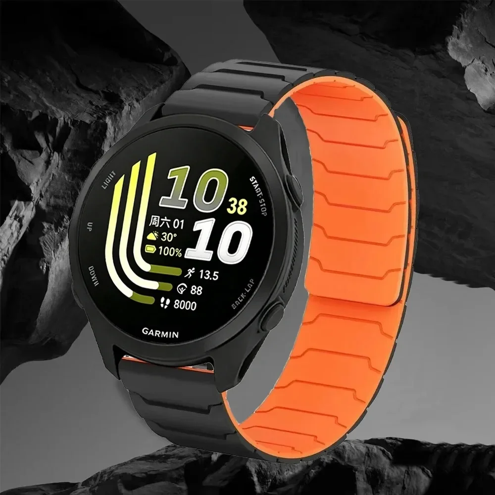 20/22mm Magnetic Silicone Strap For Garmin Forerunner 170 70 970 570 Sports Wristband For Garmin Venu 4 45mm Huawei 5 GT6-5 46mm