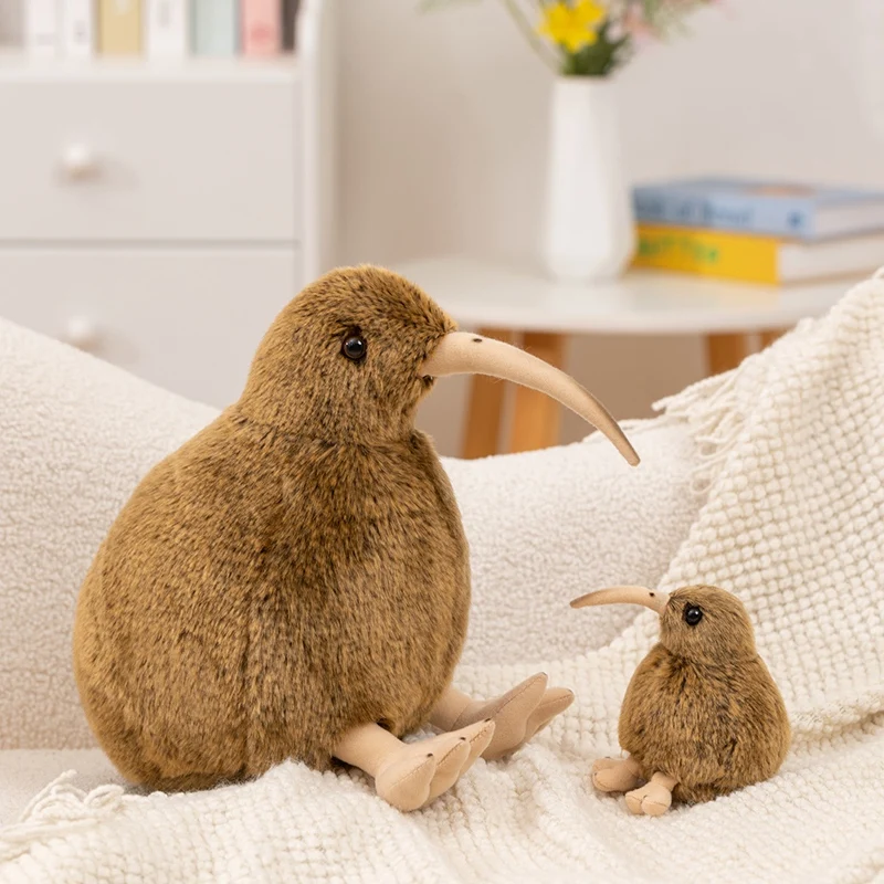 12cm Brown Kiwi Bird Doll Plush Toy Stuffed Like Real Animal Plushie Small Soft Men Gift