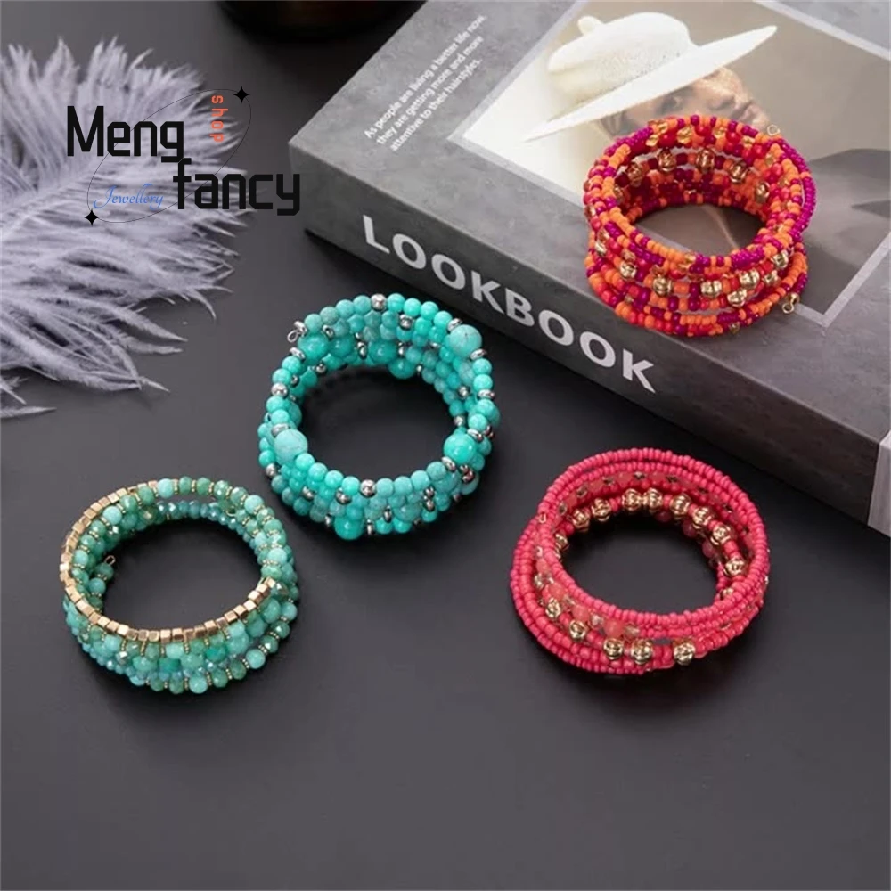

Design Of Crystal Bracelet Jewelry Is Handcrafted Colorful Elastic Crystal Beaded Bracelet Fashion Jewelry Best Selling Elegant