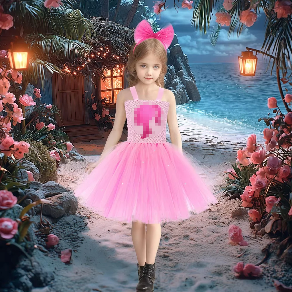 Led Lights Pink B-b Costumes for Girls Sparkly Princess Ballet Tutus Dresses Outfit with Glasses Bag Holiday Clothes 3-12Y