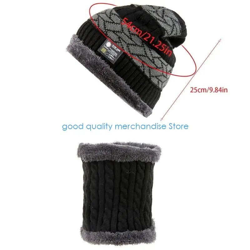 Y5JD الشتاء قبعة الرقبة أدفأ الرجال الصوف بطانة لتدفئة الرأس Skullies قبعة صغيرة الرقبة وا