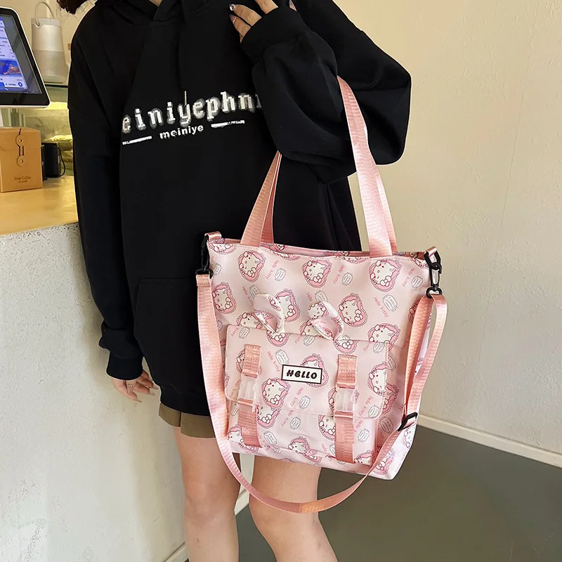 Sanrio Crossbody Bag Cinnamoroll Shoulder Bag Kuromi Makeup Pouch My Melody Storage Schoolbag Hello Kitty Pochacco Bagpack Girl