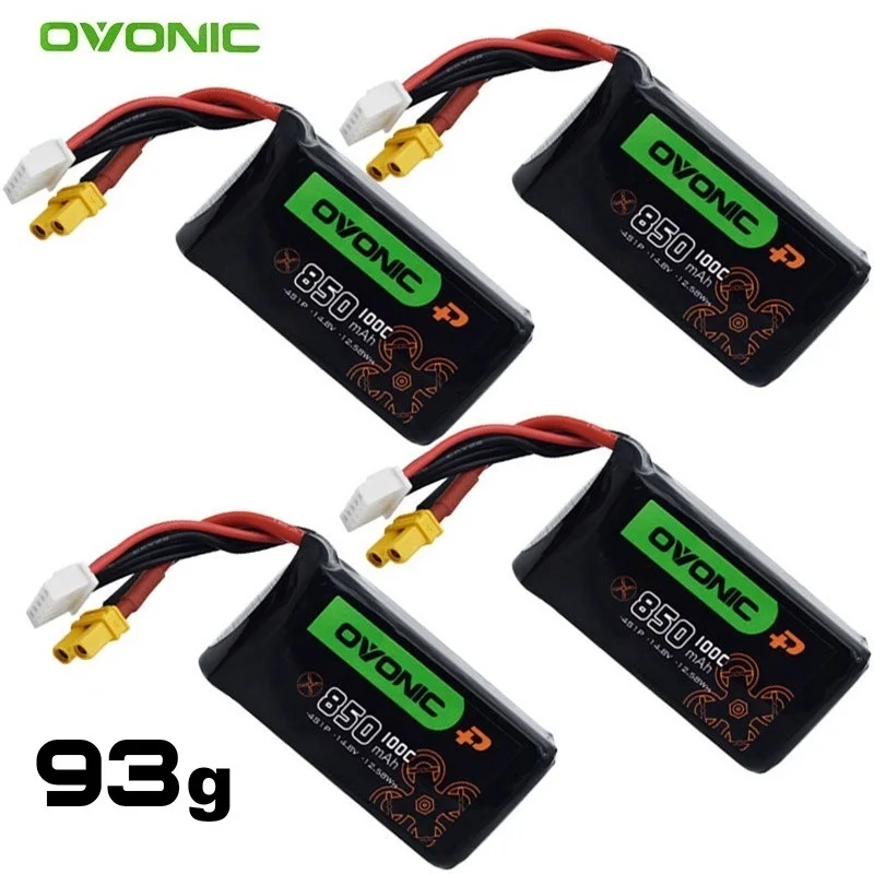 4Pcs 850mAh 100C 4S 14.8V Lipo Battery With XT30/XT60 For RC Helicopter Quadcopter FPV Racing Drone Parts 14.8v BATTERY