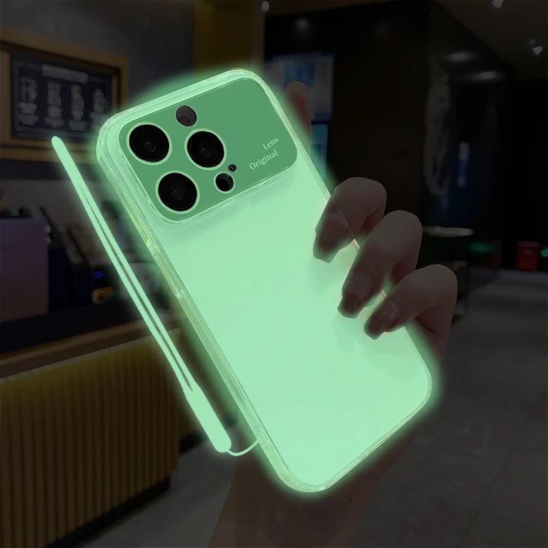 Nachtlicht Leuchtende Klare Weiche Silikon-Handyhülle für iPhone 17Air 16E 17 16 Pro Max 17ProMax 16ProMax Stoßfeste Rückabdeckung