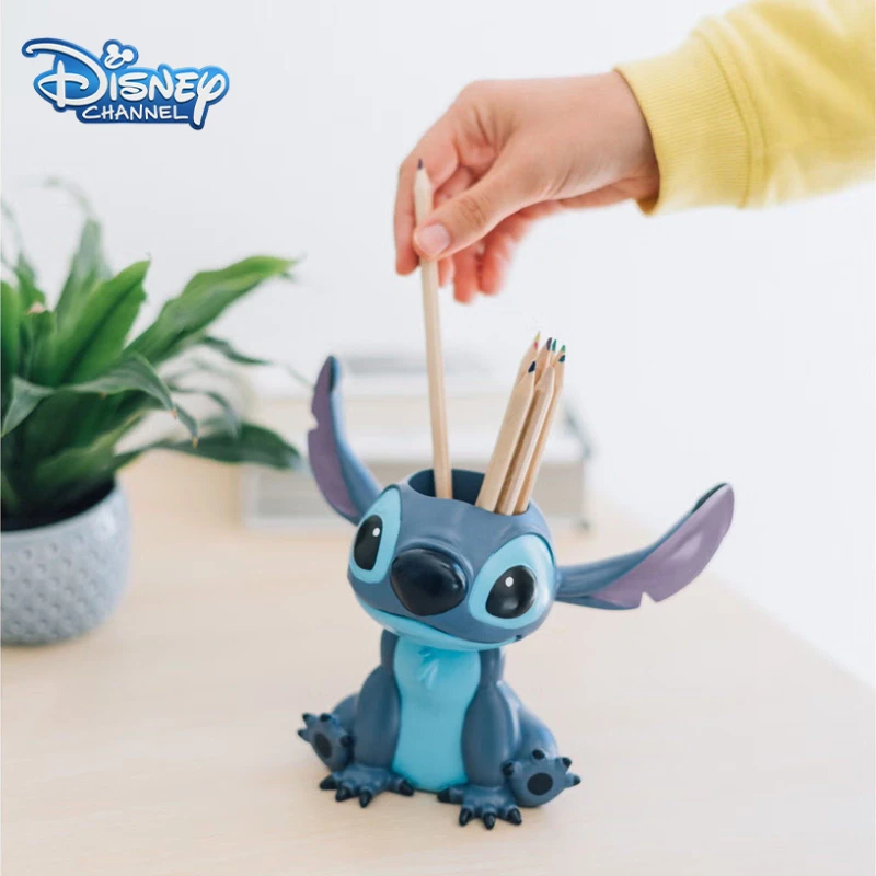 Disney Kawaii Stitch Creative Stationery Organizer Pen Holder Anime Cartoon Cute  Student Desk Accessories Decoration Kids Gift