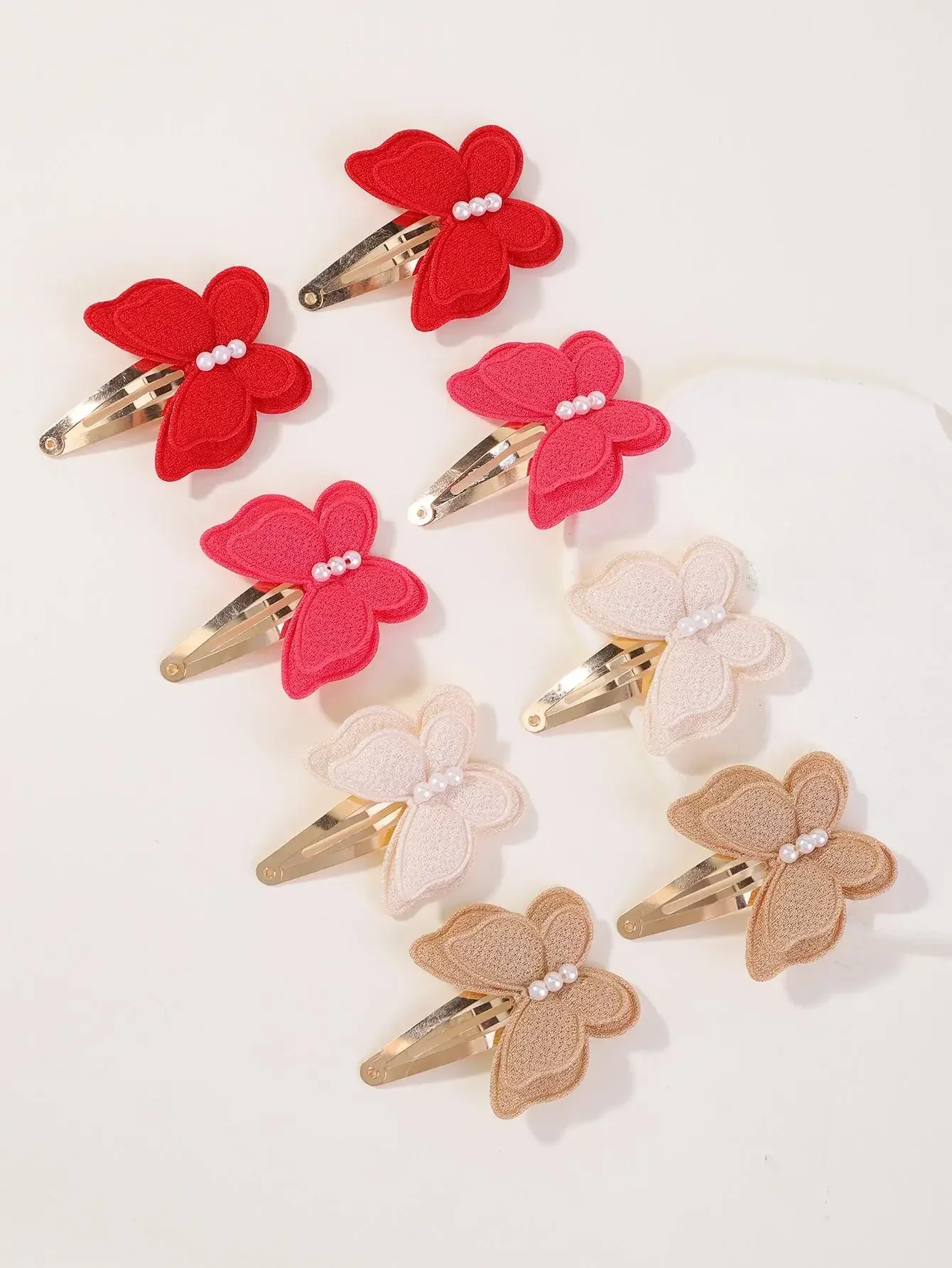 8 teile/satz Schmetterling Haar Clip Handgemachte Haarnadeln Frauen Mädchen Mode Zwei Layered Kinder Bögen Headwear Baby Haar Zubehör