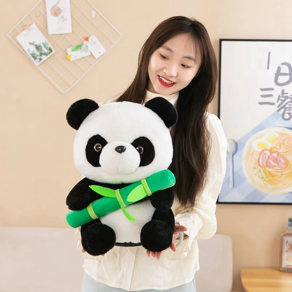 30CM Bamboo Panda Plush Toy Simulation Giant Panda China National Treasure  Huanhuan Dolls Festival Gifts  For Children Birthday