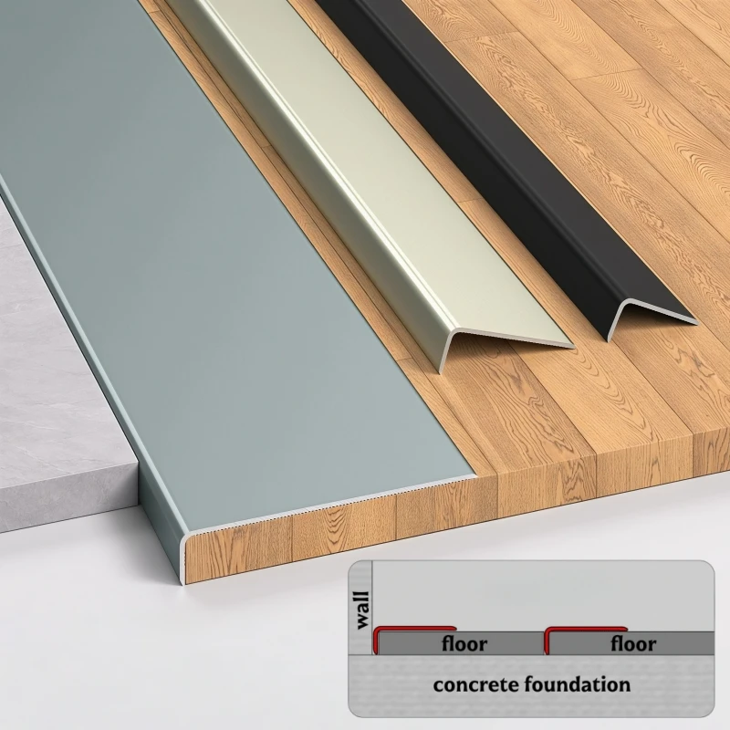90° Right Angle Corner Trim Aluminum Profile L-Shaped Inflexible Step Stair Protector Edge Banding Floor Window Metal Seal Strip - view 3