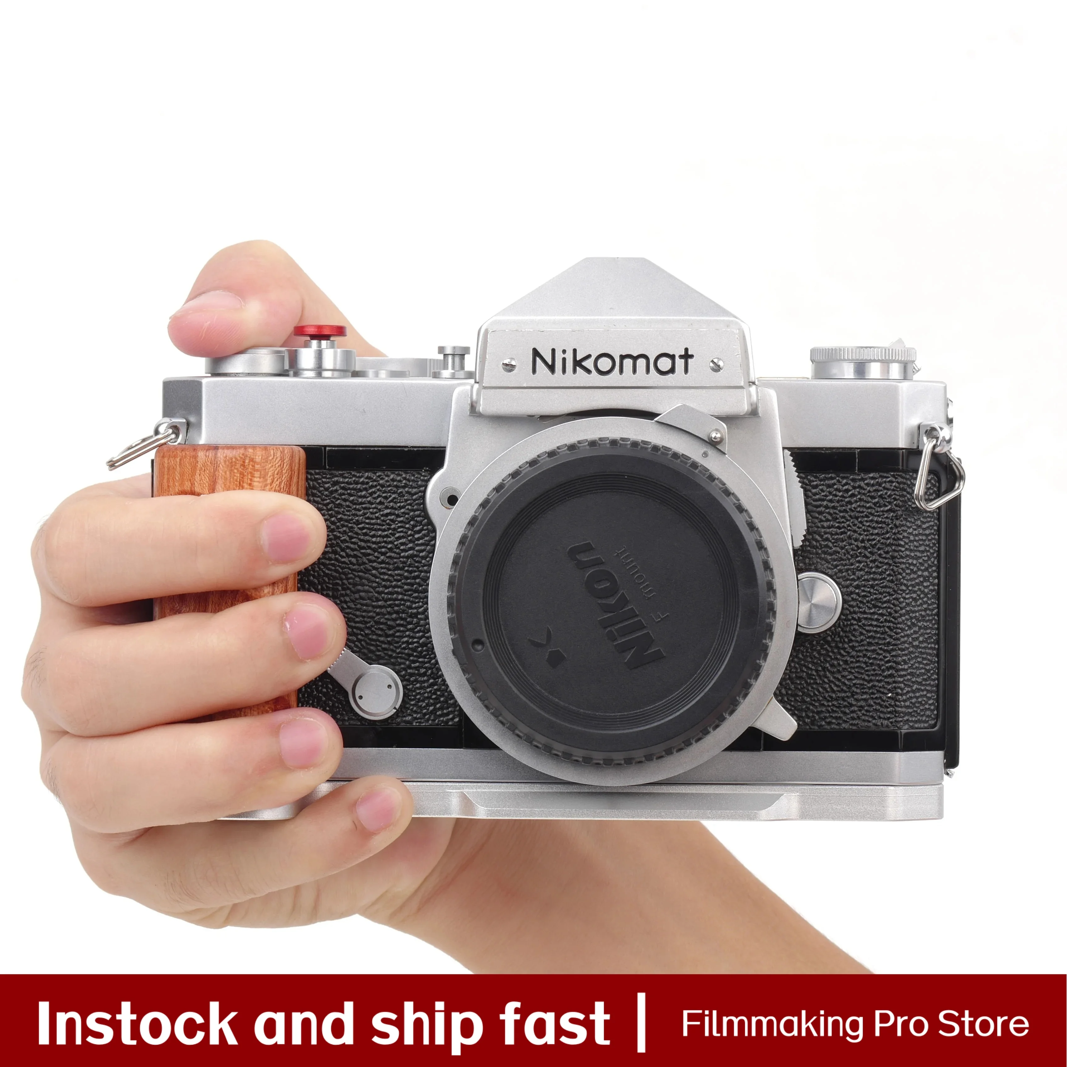 أحدث مقبض كاميرا خشبي لكاميرا نيكون FTN FT2 FT3 قبضة مريحة Arca-السويسرية قاعدة لوحة ترايبود الإفراج السريع #1