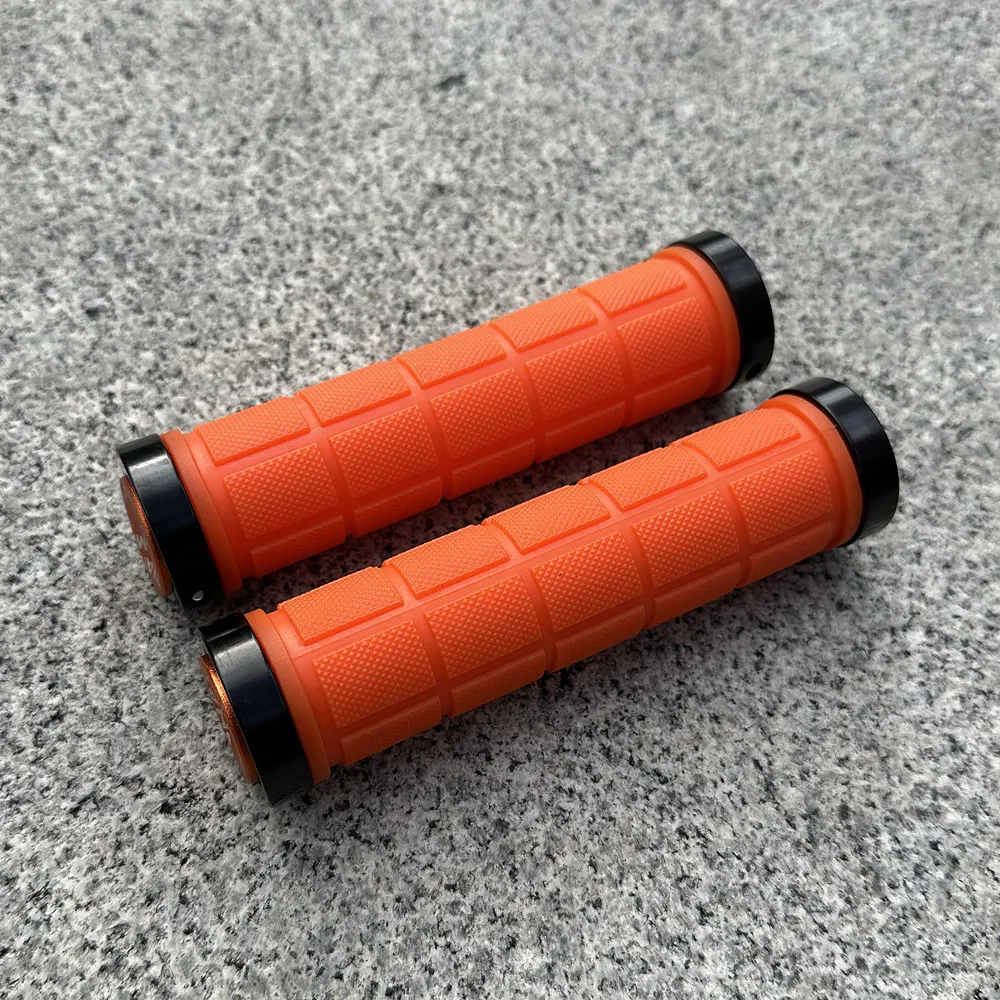 General Purpose Mountain Bike Handle Grips Aluminum Alloy Lock Rubber Non-slip Shock-absorbing Folding MTB Bicycle Grip Parts