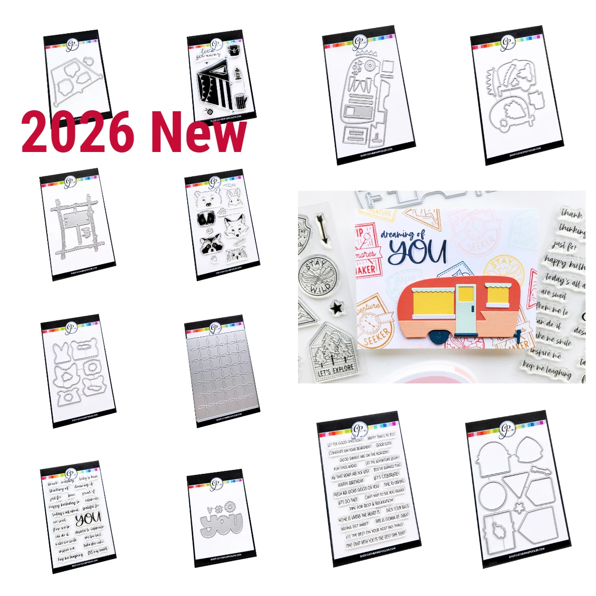 Happy Trail-ers Peak View Metal Cutting Dies 2026 New Arrivals Metal Cutting Dies Scrapbook Embossed Make Paper Card Album
