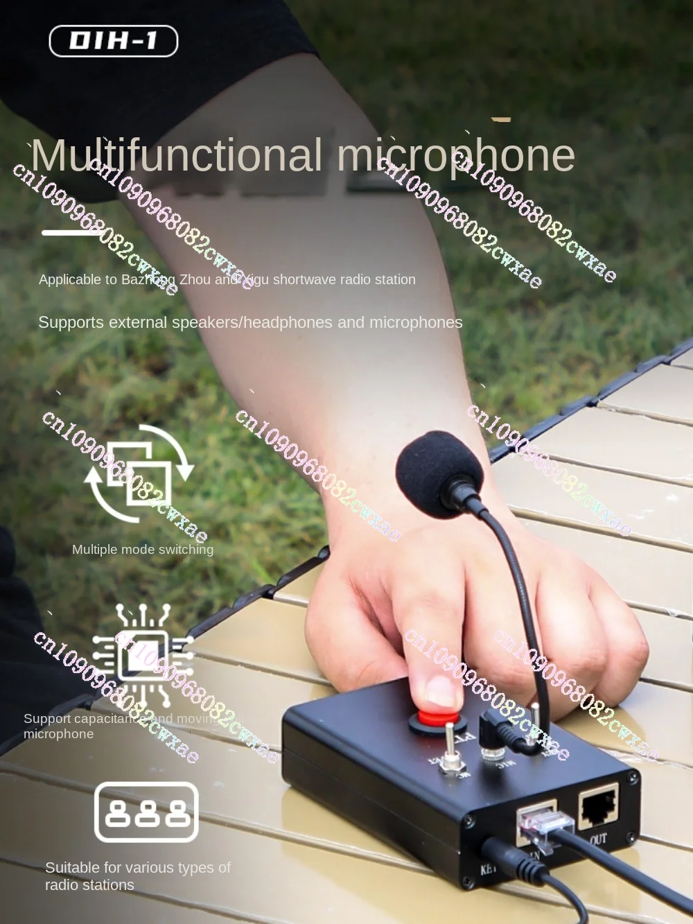

Multi Function Microphone DIH-1 For Yaesu and Xiegu Shortwave Radio CW Key Microphone PTT Support External Speaker/Headphone