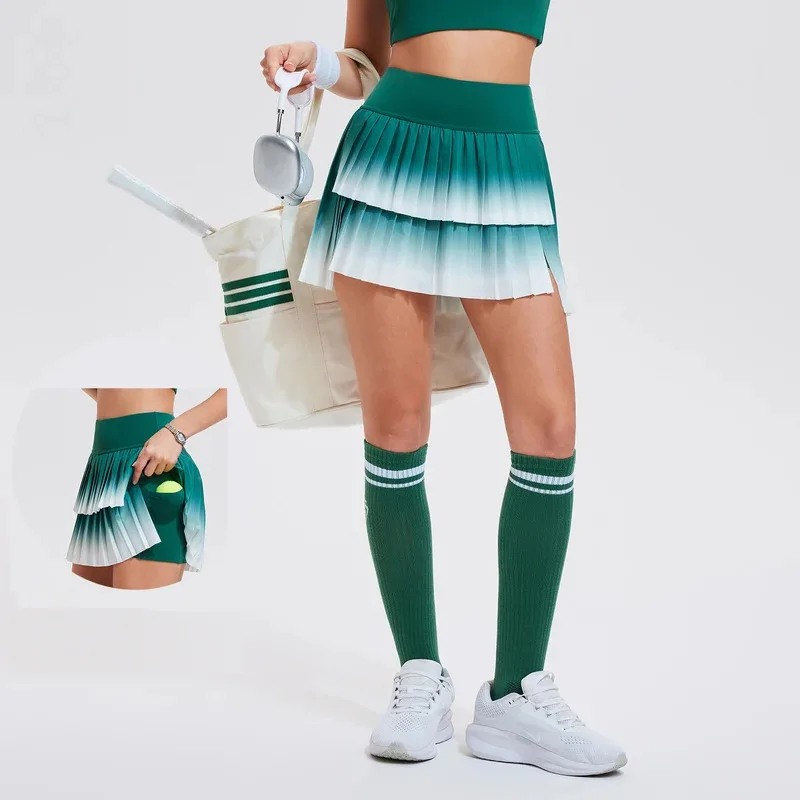 

Женская теннисная юбка SharpStar с высокой талией, градиентная плиссированная юбка-шорты для йоги, гольфа и спорта, удобная, быстросохнущая, для пиклбола