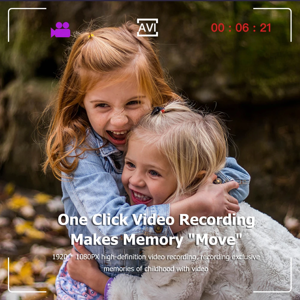 กล้องเด็ก 2 นิ้ว 1080P กล้องวิดีโอดิจิตอล HD สำหรับเด็กเล็ก ของเล่นกล้องพร้อมเคสซิลิโคนและการ์ด TF 32G สำหรับเป็นของขวัญคริสต์มาส