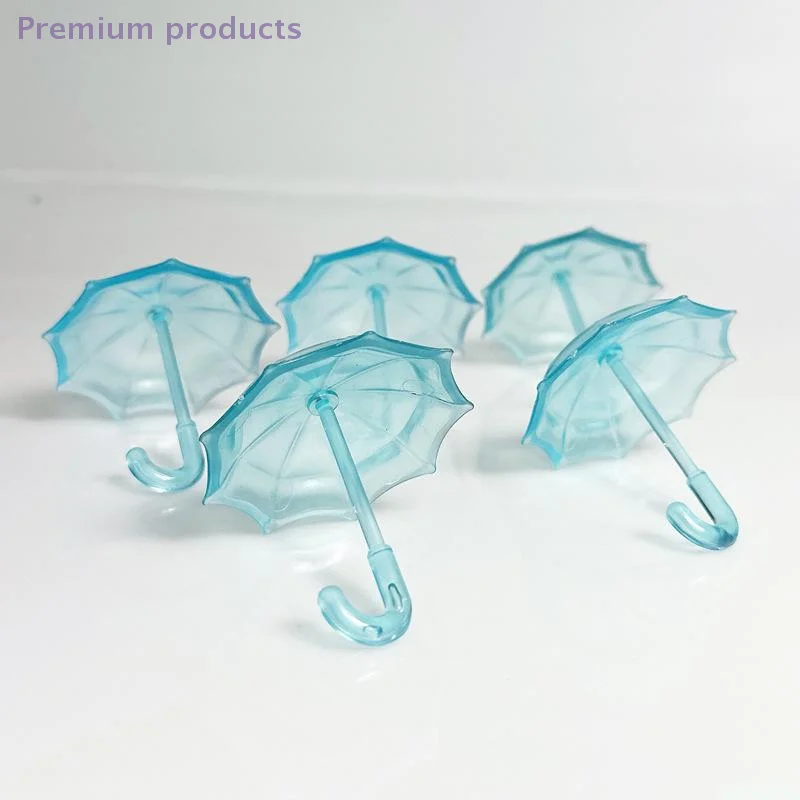 1 قطعة مظلة بلاستيكية صغيرة ديكور المنزل لعب الأطفال دمية اكسسوارات أثاث مظلة صغيرة شفافة نموذج