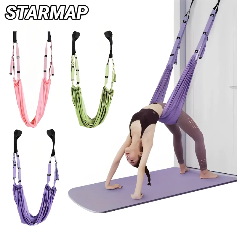 Adjustable Aerial Yoga Strap Pull Rope Women Hammock Stretch Leg Splits Trainer Female Gym Belt Swing Stretching Fitness