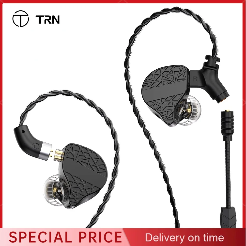 TRN Mars 1DD + 1BA + 1Vibration Triple Driver In-Ear Monitors Earphone Wired DJ Monitors Tuning Switch Headset with Mic