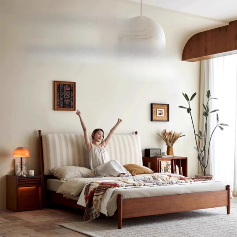 

China Style Wooden Bed Frames Double Headboard High Bed Platform Sleeping Letto Gonfiabile Matrimoniale Bedroom Furniture