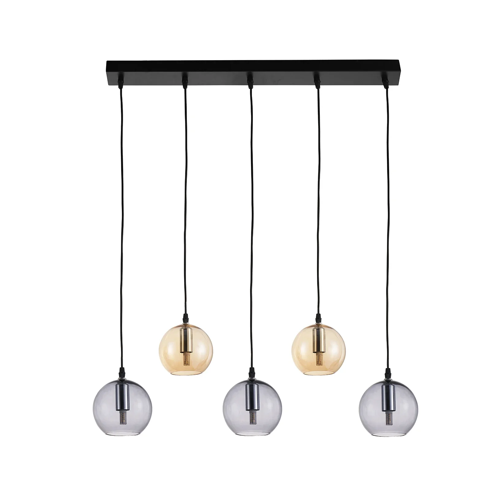Luz pendente de vidro globo de 5 luzes, luz de teto moderna com lâmpada G9 para corredor da sala de jantar da ilha da cozinha em