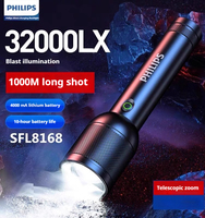 Philips LED Flashlight 3200 Lumen1000m Portable Powerful Bright Flashlights Camping Lamp for Outdoor Hiking Self Defen