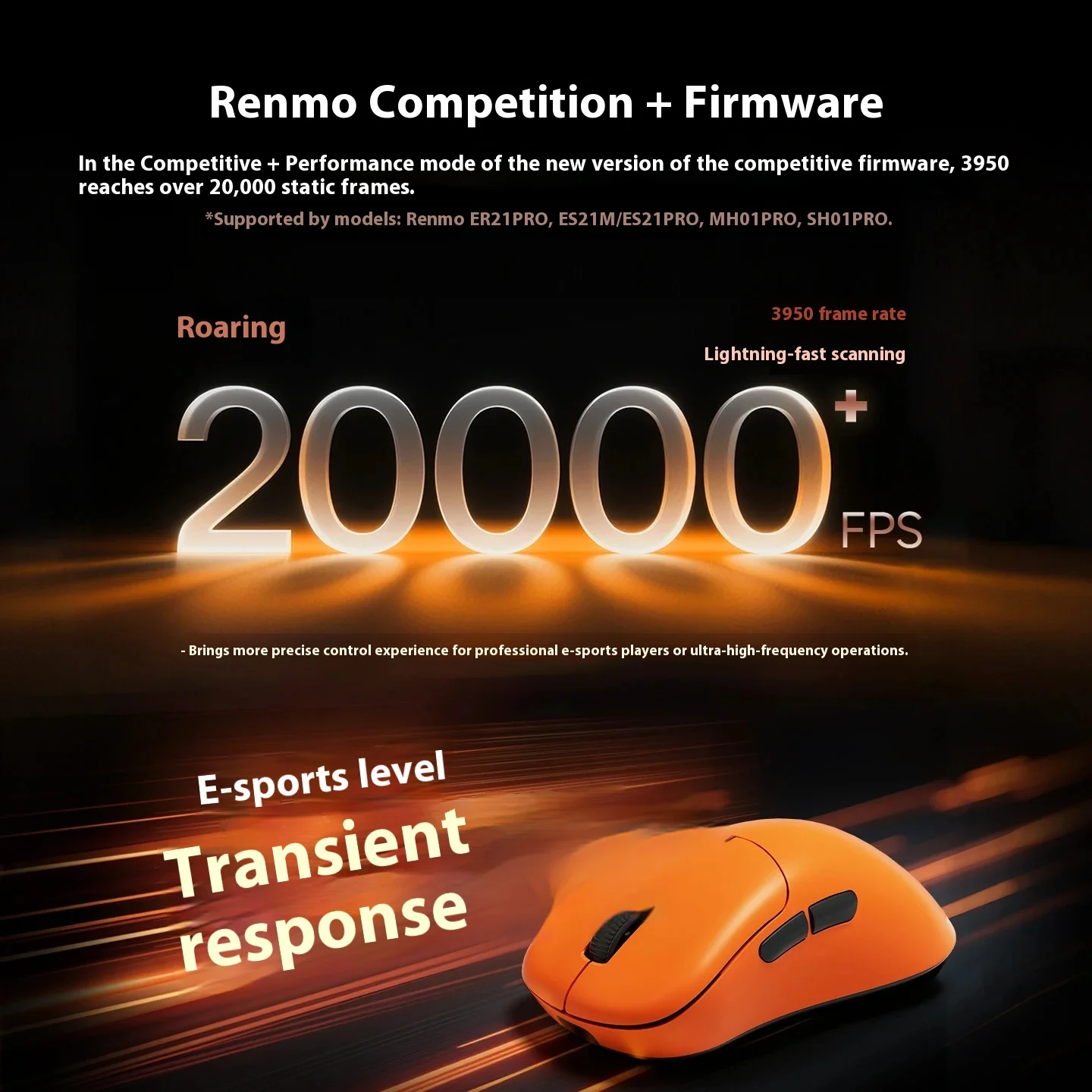 Ratón inalámbrico Rawm ER21 Pro, ratón de modo Dual, velocidad de orollamiento de 8000Hz, ratón para juegos Paw3950 Nordic52840, accesorios ligeros para PC