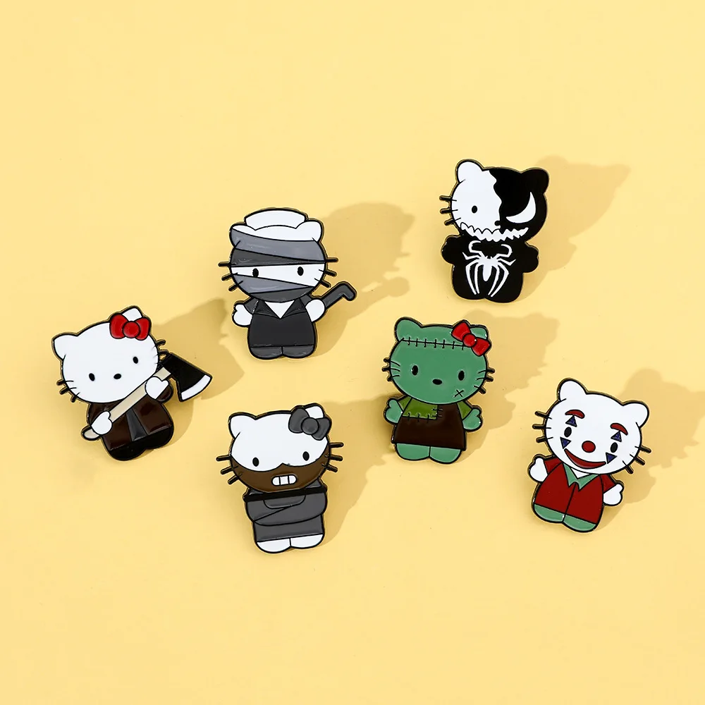 

3 pieces of anime character brooches - exquisite stitching and angelic cartoon enamel badges - backpack clothing jewelry - metal