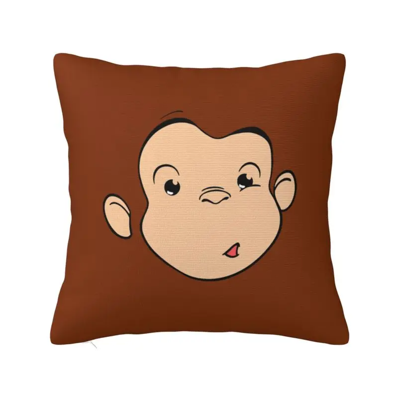 Custom Nordic Style Monkey Curious George Cushion Cover 40x40cm Polyester Pillow Case for Sofa Car Square Pillowcase