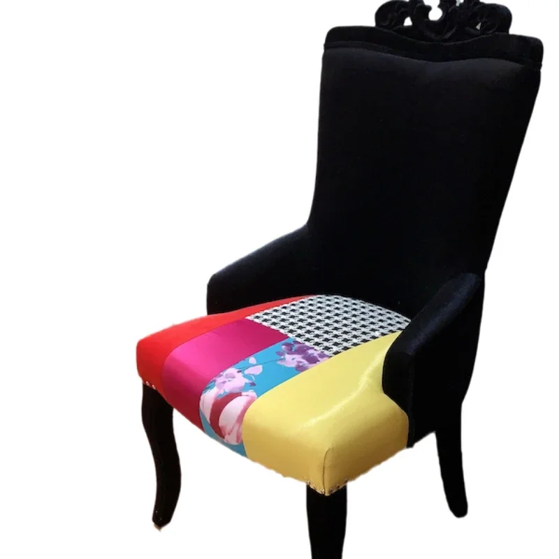 

Home ins Internet celebrity chair back office modern simple restaurant cafe designer solid wood dining chair makeup stool