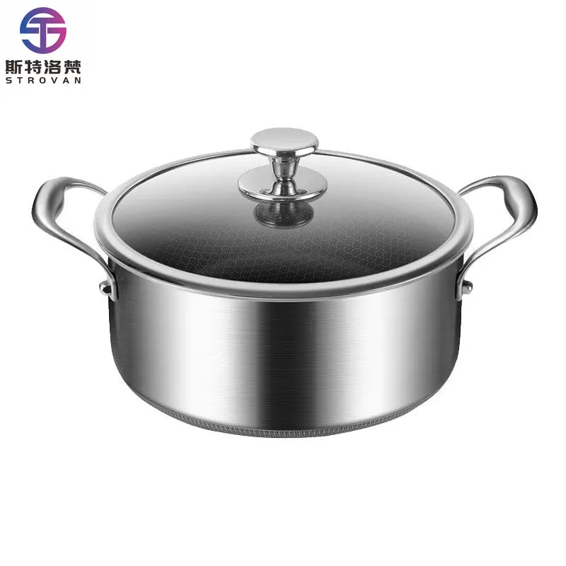 

Nonstick 316 Stainless Steel Stock Pot Casserole Induction Stock Pot with Honeycomb Carving