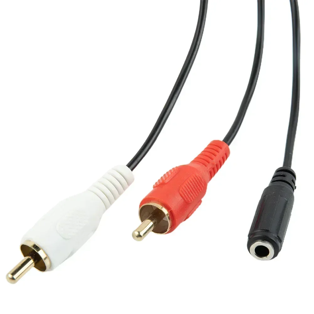 High Quality New Style Brand New Car Spare Parts Cable Car Car Audio Microphone 2 RCA Stecker ABS Adapter Black