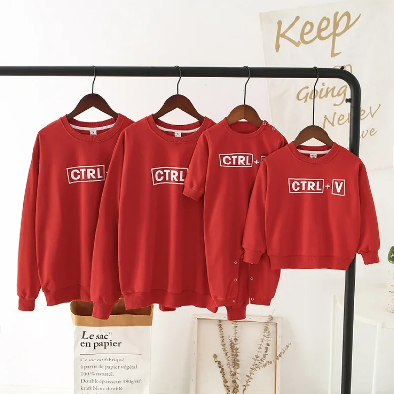 Family Matching Sweatshirt Parent-Child Pair Look Mom And Daughter Baby Matching Clothes Father And Son Matching Outfit Autumn