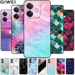 Phone Cover for OPPO A60 5G Case Marble Printed Silicon TPU Soft Back Cases for OppoA60 A 60 A60 5G 2024 Funda Shells Black Capa