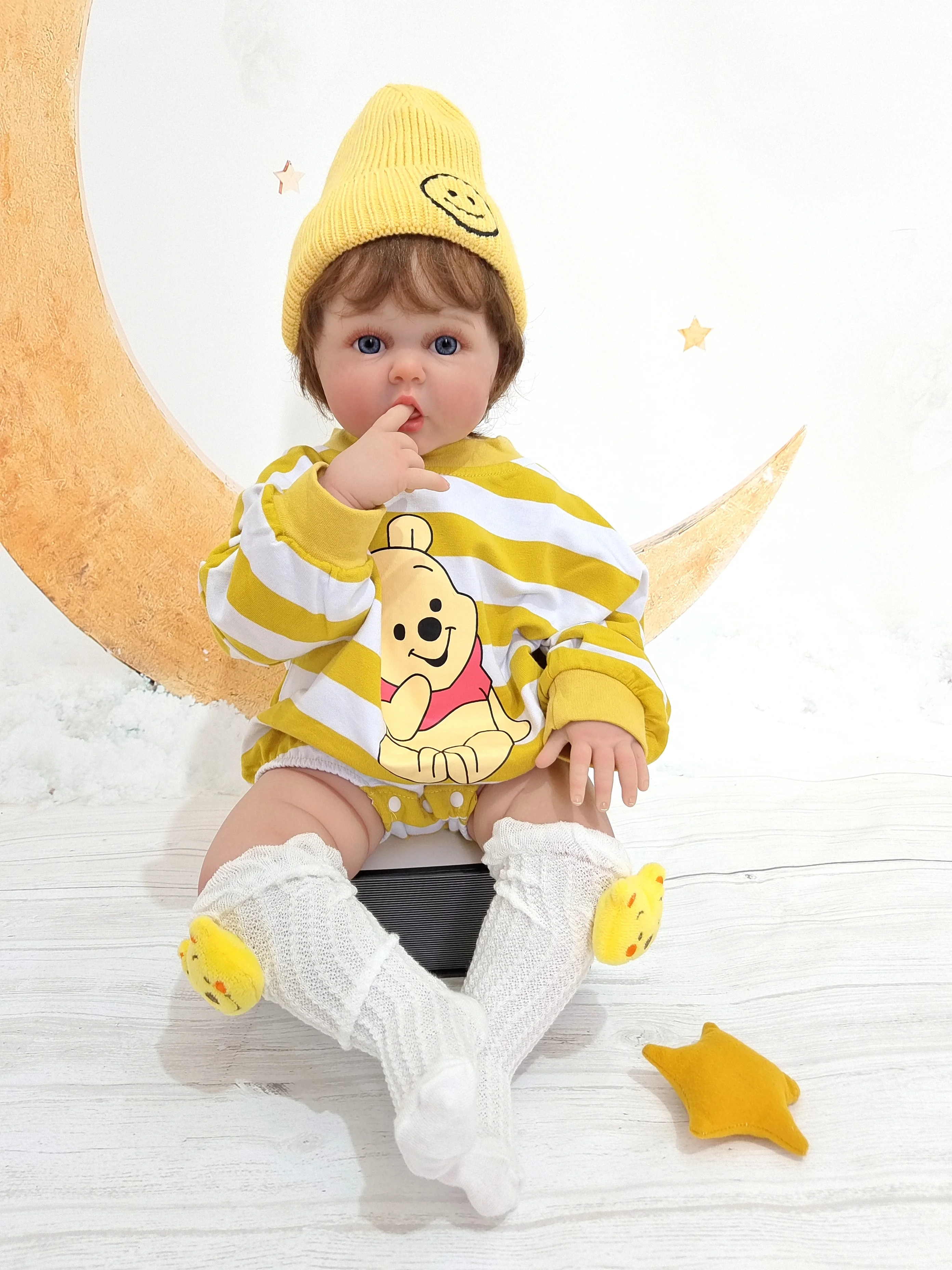 

Cute Boy 3D Paint Skin With Vein Soft Silicone 60 CM Reborn Baby Doll Toy For Children Toddler Bebe Artist Collection