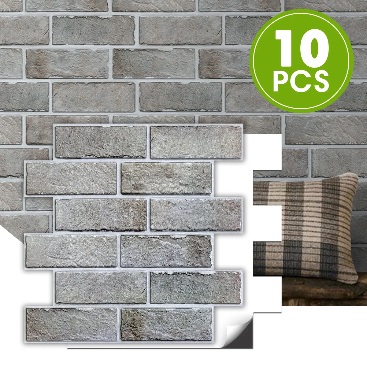 

Простота установки, упаковка из 10 штук 11,8 x 11,8 дюйма, самоклеящаяся настенная панель из искусственного кирпича 3D ПВХ + ЭВА, аренда дома, автофургона, декоративные настенные панели