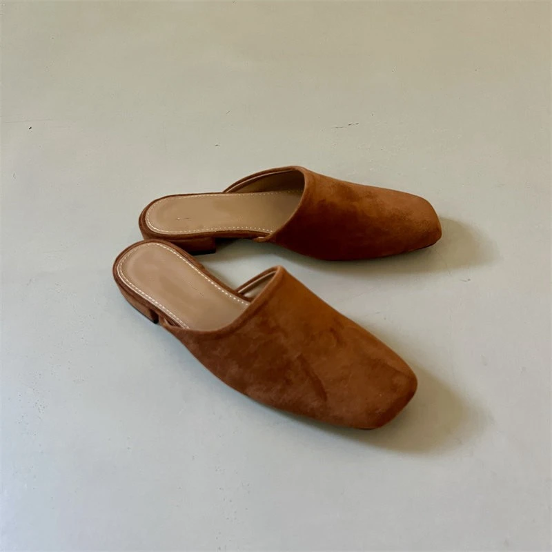 Baotou Half Slippers for Women Wearing Summer New Korean Version Square Headed One Step Lazy Muller Slippers for Women view 4
