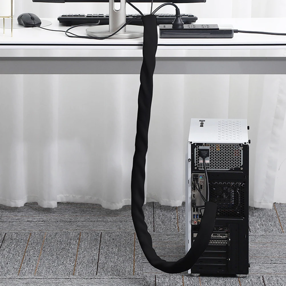 

2pcs 2 Rolls 1 Meter Neoprene Protector Wire Organizer Sleeve Home Office Cable Management Sleeve Wrap For Cord Storage Multiple