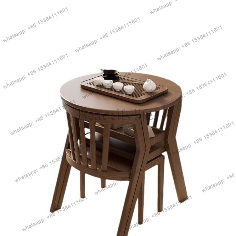 

Three-piece balcony tea table and chair combination leisure small apartment solid wood one table and two chairs