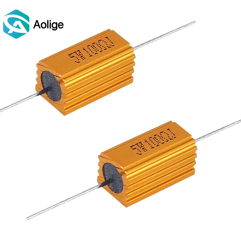 1 unidade RX24 5W Indutor de Alumínio com Carcaça Metálica e Bobina de Cobre 10/22/33/47/50/60/80/100/200/220/330/470/500 Ohm 0.1R