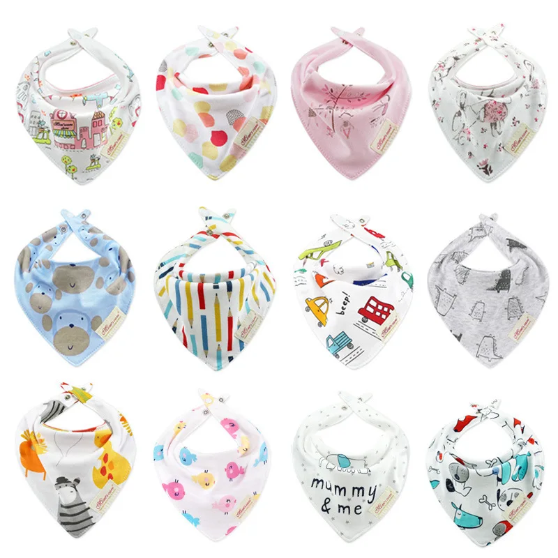 

Baby Bandana Bibs Cotton Soft Embroidery 2 Sides Use Bibs for Boys Girls Babador Feeding Smock Newborn Burp Cloths Baby Stuff
