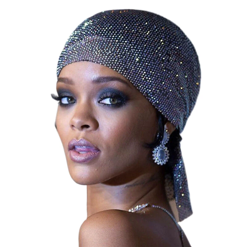 Glitter Rhinestone Mesh Bandana Headpiece For Women Hip Hop  display picture 3