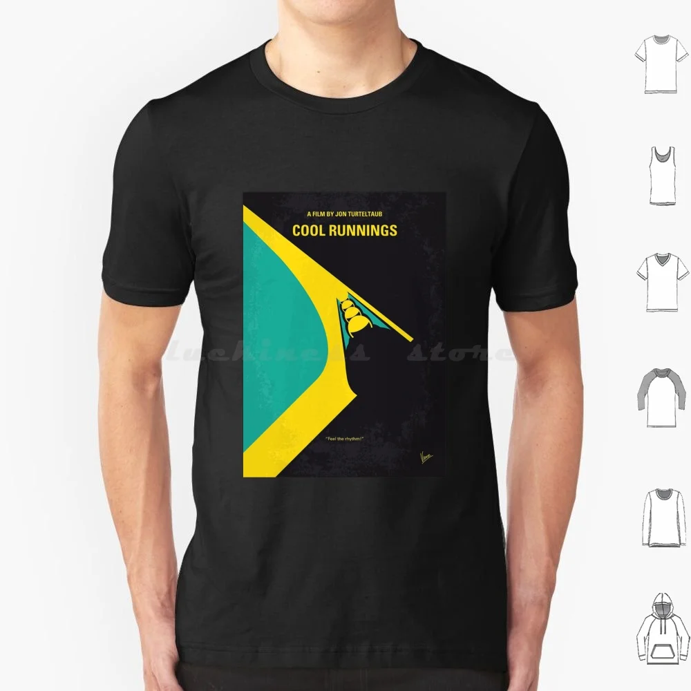 No538-Cool Runnings الحد الأدنى من الفيلم تي شيرت كبير الحجم 100% قطن جامايكي Bobsled Team Cool Runnings الجامايكي Bobsled جامايكا #1