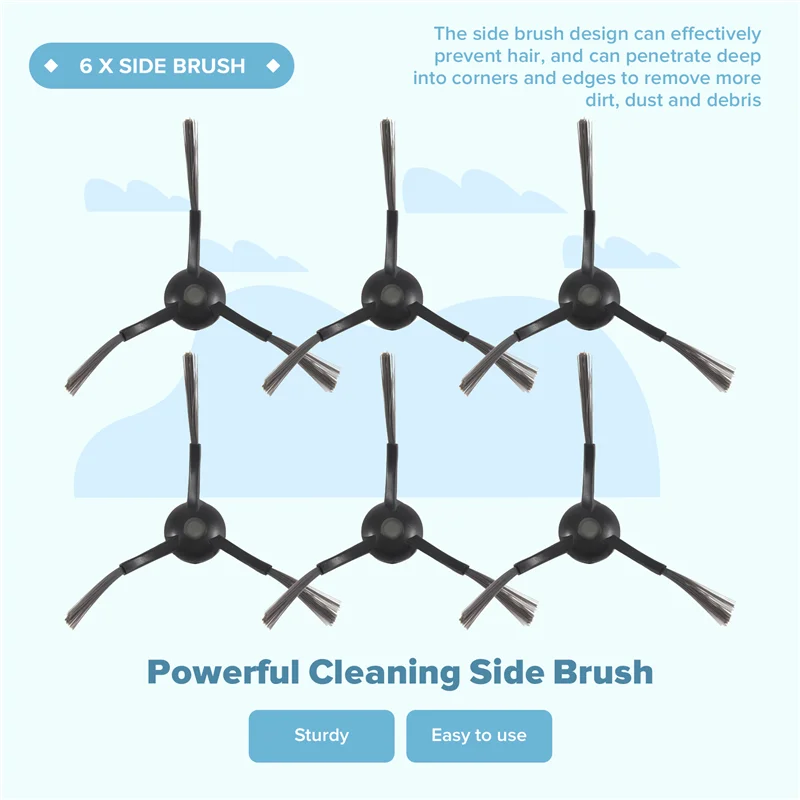 ABKR-1Set Main Side Brush Hepa Filter Mop Rag Dust Bag Replacement Kit Accessories For Ecovacs X1 Plus