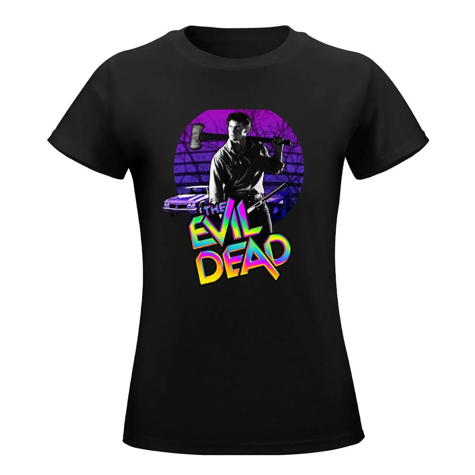 The Evil Dead Retrowave T-Shirt vintage kawaii clothes Summer Women's clothing