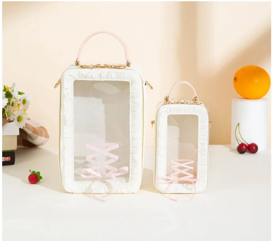 

Новая цветная кукольная сумка Sweety Girls, кружевная сумка, прозрачная сумка на плечо с окном, квадратная сумка для боли в стиле аниме, женская