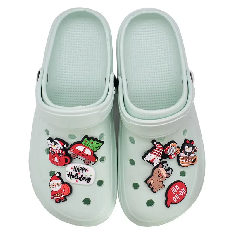 Funny Christmas Shoe Charms Cute Cartoon PVC Soft Rubber Drop Shoe Accessories Santa & Holiday Elements Xmas Party Gifts