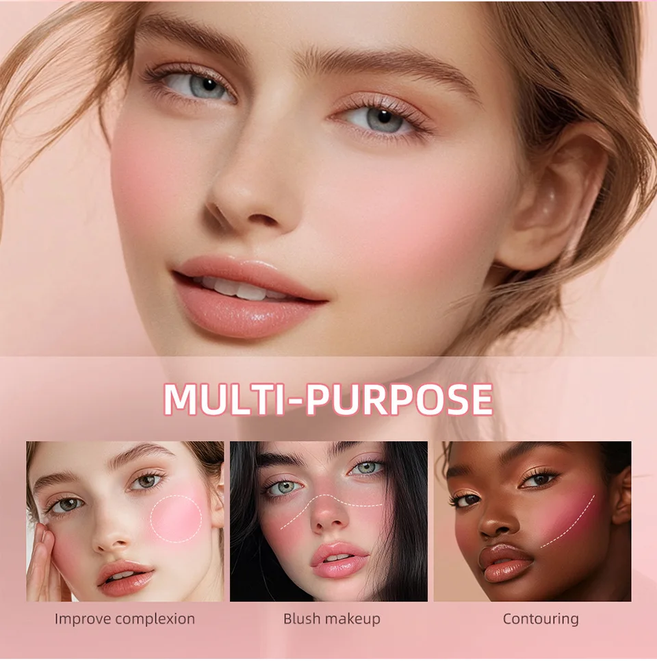 Lakerain velours liquide Blush mat éponge tête fard à joues naturel durable éclaircir Contour du visage Blush teinte maquillage