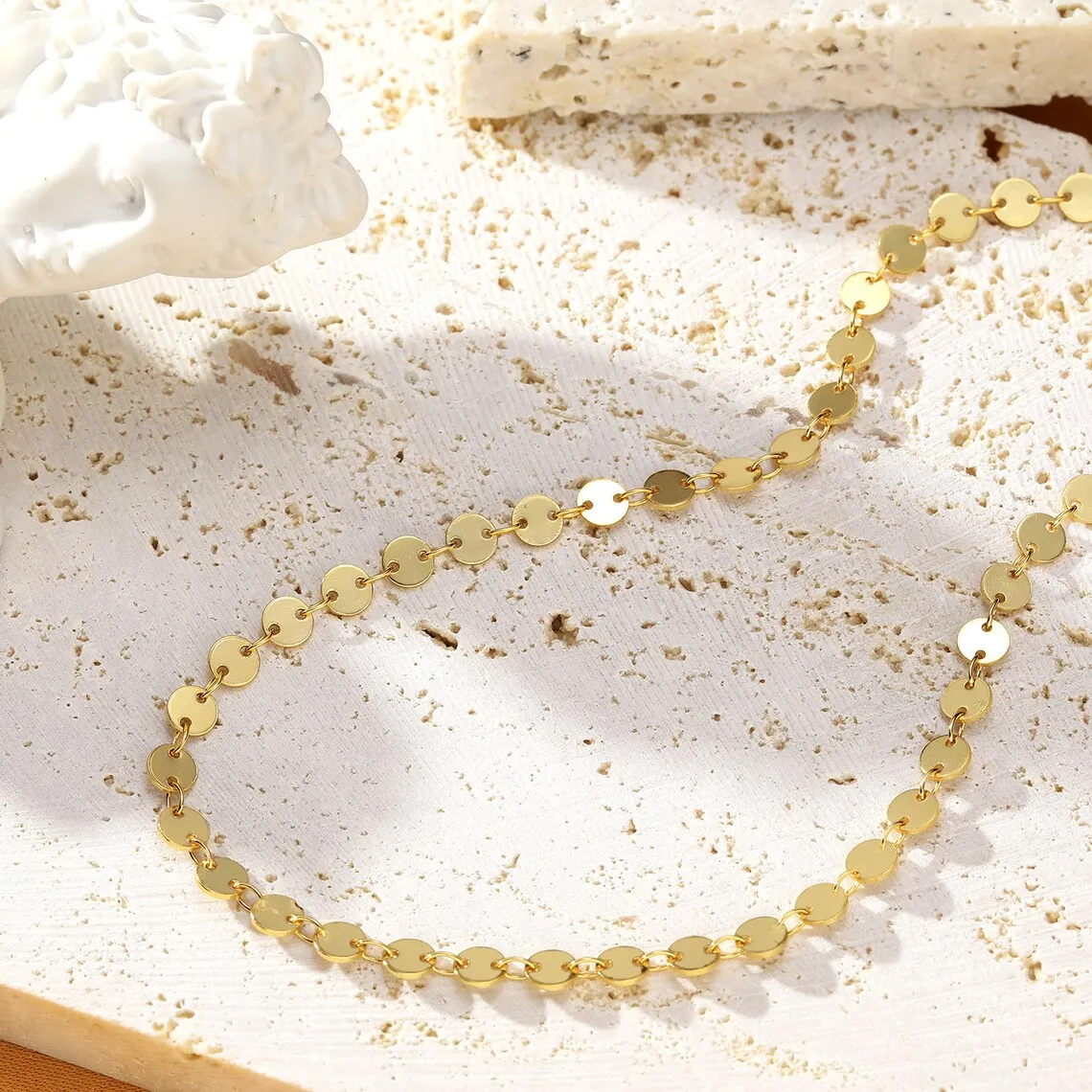 4mm Round Sequin Disc Chain 14K Gold Filled Unfinished Chain DIY Necklace Gold jewelry Minimalist Gold Filled Chain DIY Jewelry