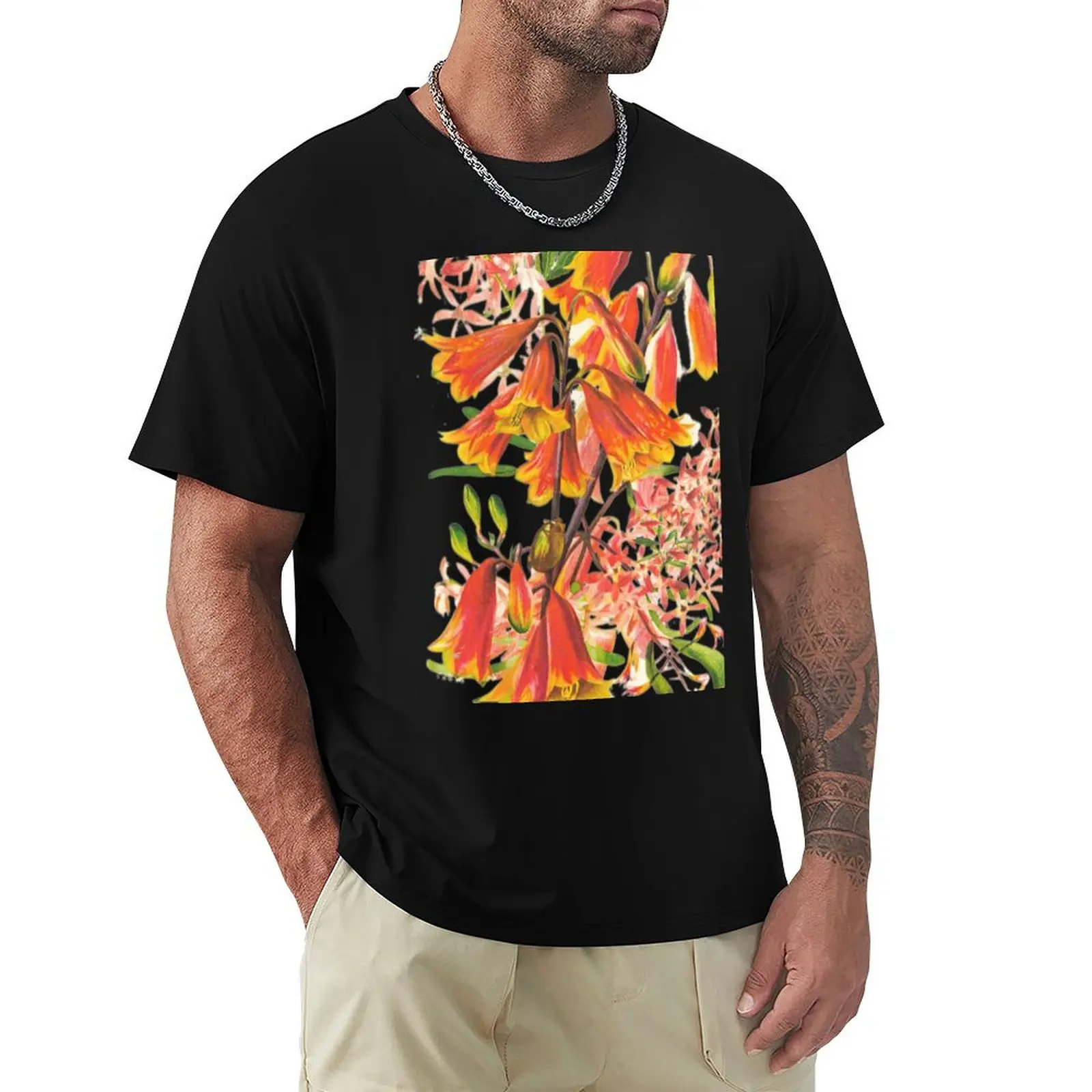 christmas bells australian native christmas bells flowers retro Blandfordia grandiflora T-Shirt Stain Resistant Casual Tee