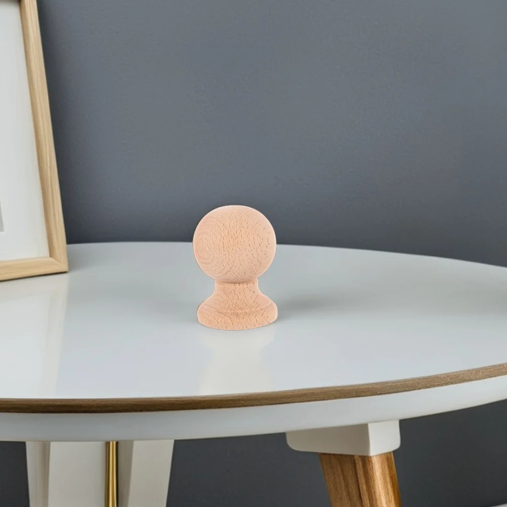 

3Pcs Solid Wood Finials Unfinished Decorative Craft Finials for Bed Posts Staircases Curtain Rods Flagpole Topper DIY Furniture