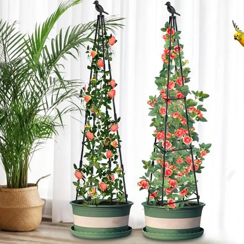 Adjustable Garden Trellis Pea Trellis Metal Garden Plant Climbing Support Height Growing Bird Head Support Supplies Accessories